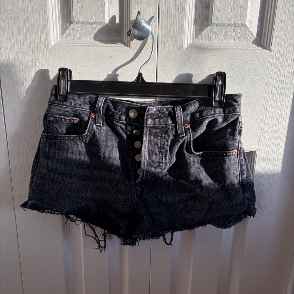 Denim Forum Black Denim Women's Button-Front Shorts